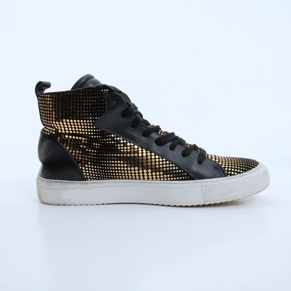 Red Dragon Fly Goldtone Embellishments High Top in Gold Black Women Size 10 - Picture 5 of 16